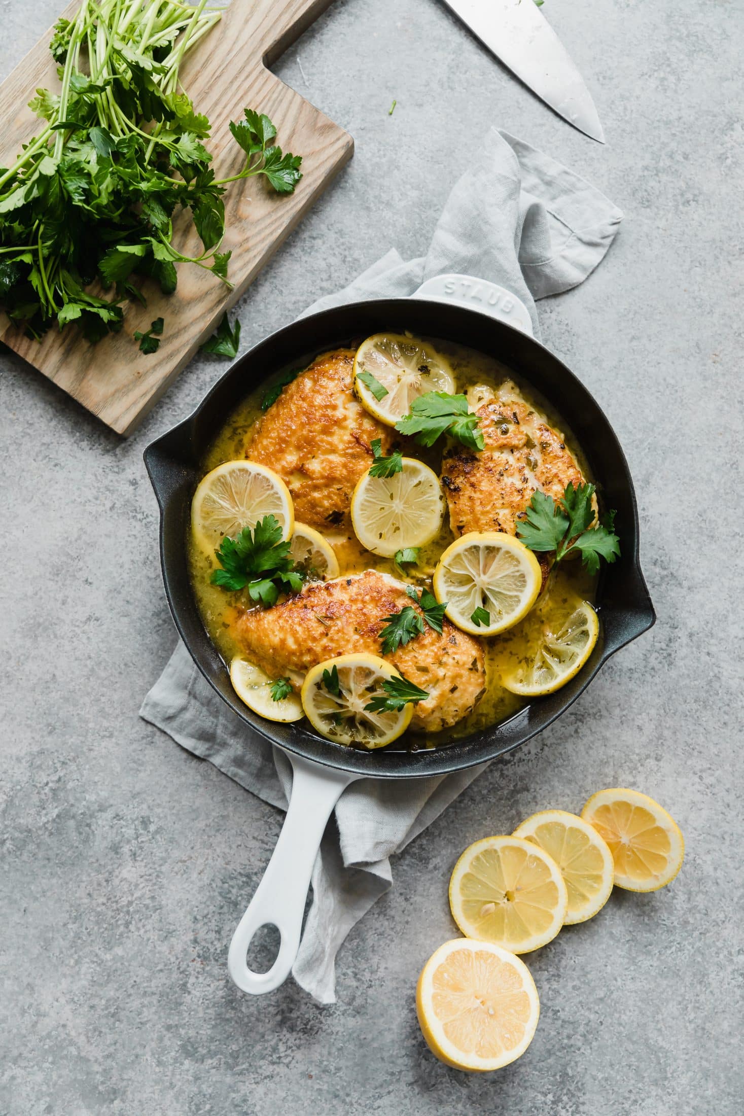 chicken romano with lemon butter sauce I howsweeteats.com #chicken #romano #pasta