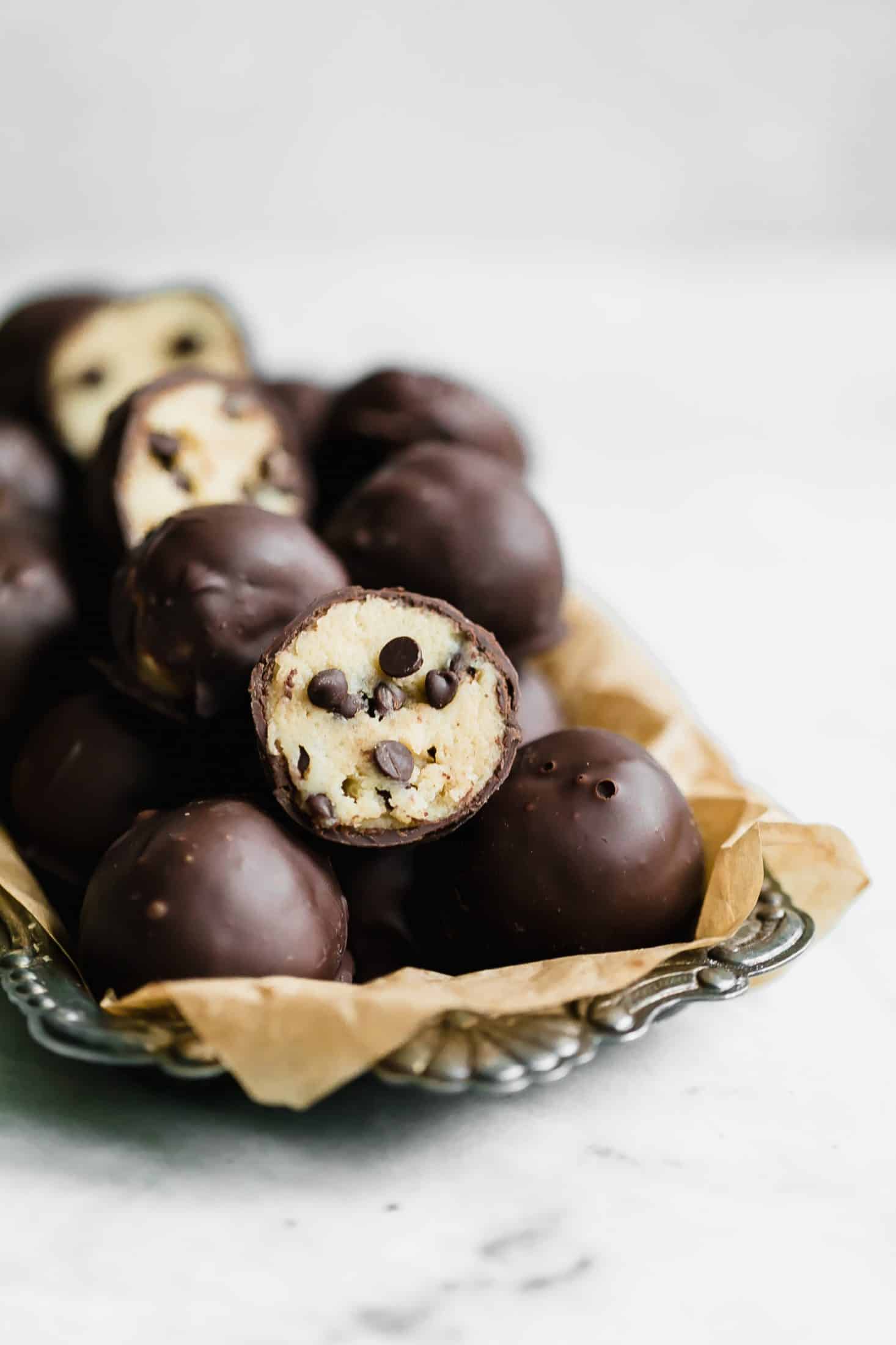 cookie dough truffles I howsweeteats.com #cookiedough #truffles #christmas #cookies