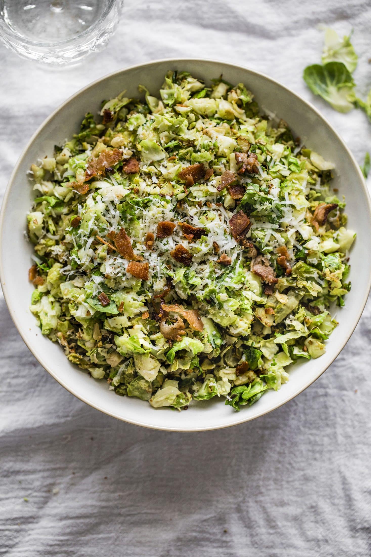 shredded brussels sprouts salad I howsweeteats.com