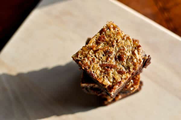Bourbon Pecan Pie Brownies I howsweeteats.com Bourbon Pecan Pie Brownies I howsweeteats.com