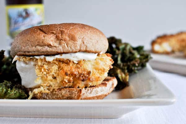 salt and vinegar chip crusted fish sandwich I howsweeteats.com salt and vinegar chip crusted fish sandwich I howsweeteats.com