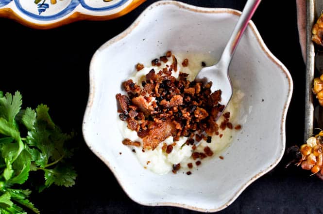 Grilled Corn with Bacon Butter and Cotija Cheese I howsweeteats.com Grilled Corn with Bacon Butter and Cotija Cheese I howsweeteats.com