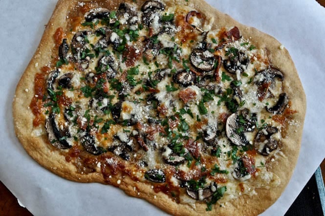 Whole Wheat Fontina Portobello Pizza I howsweeteats.com Whole Wheat Fontina Portobello Pizza I howsweeteats.com