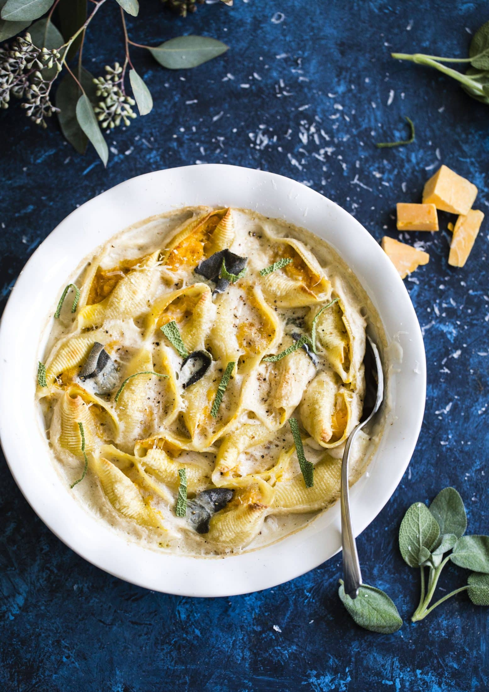 butternut squash stuffed shells and cheese I howsweeteats.com