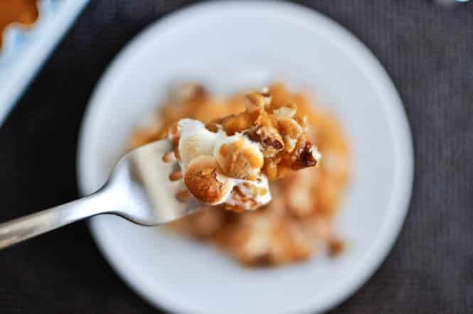 Lightened-Up Sweet Potato Casserole I howsweeteats.com Lightened-Up Sweet Potato Casserole I howsweeteats.com