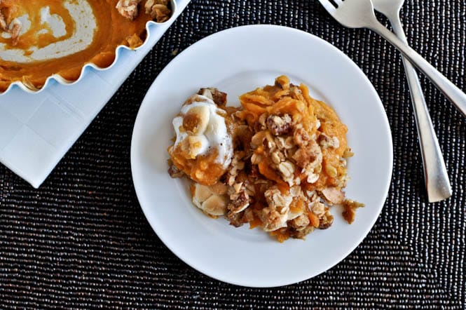 Lightened-Up Sweet Potato Casserole I howsweeteats.com Lightened-Up Sweet Potato Casserole I howsweeteats.com