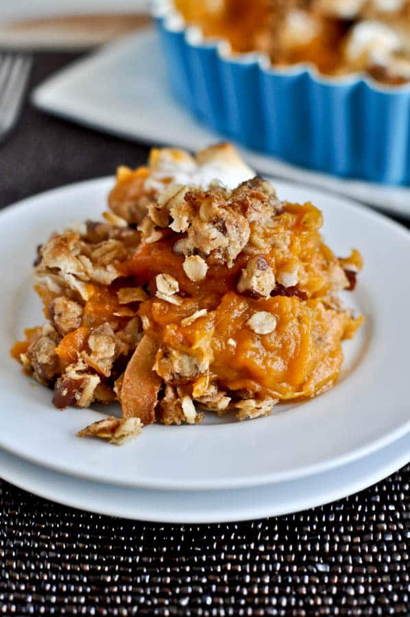 Lightened-Up Sweet Potato Casserole I howsweeteats.com Lightened-Up Sweet Potato Casserole I howsweeteats.com