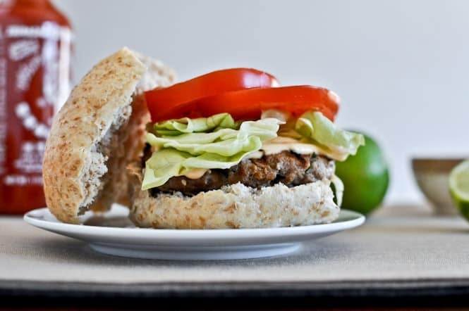 Asian Turkey Burgers with Spicy Lime Mayo I howsweeteats.com Asian Turkey Burgers with Spicy Lime Mayo I howsweeteats.com