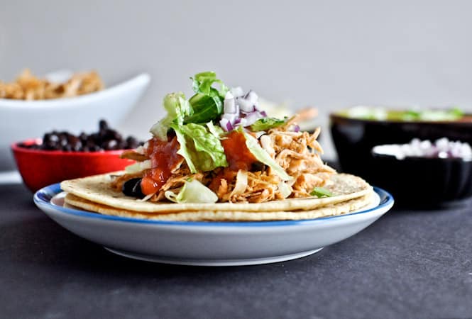 Crockpot Cheddar Beer Chicken Tacos I howsweeteats.com Crockpot Cheddar Beer Chicken Tacos I howsweeteats.com