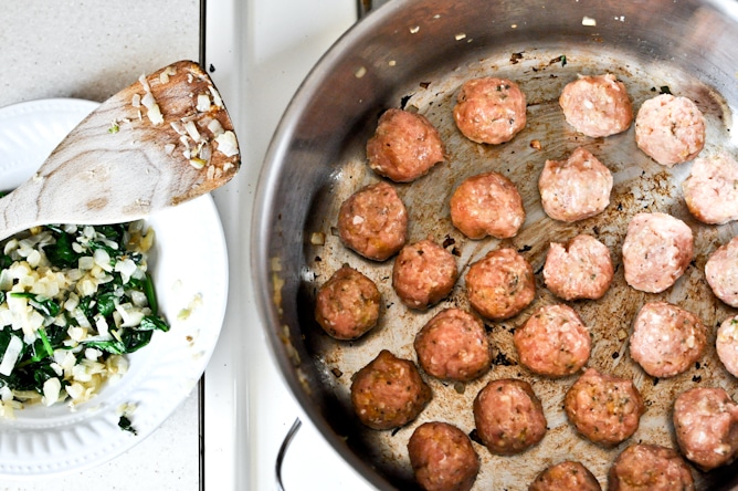 Mini Chicken Meatball Soup I howsweeteats.com Mini Chicken Meatball Soup I howsweeteats.com