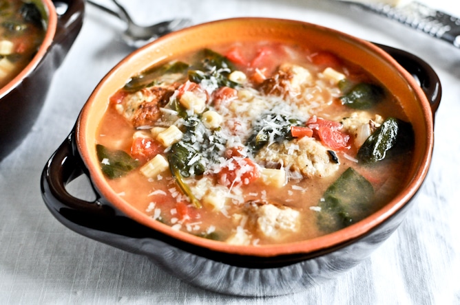 Mini Chicken Meatball Soup I howsweeteats.com Mini Chicken Meatball Soup I howsweeteats.com