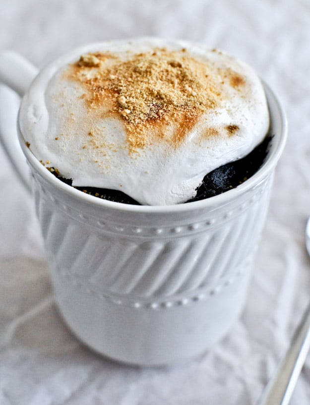 5 Minute Chocolate Fudge S'mores Mug Cake I howsweeteats.com 5 Minute Chocolate Fudge S'mores Mug Cake I howsweeteats.com
