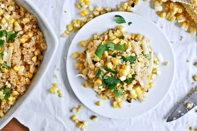 Grilled Corn + Cheddar Quinoa I howsweeteats.com Grilled Corn + Cheddar Quinoa I howsweeteats.com