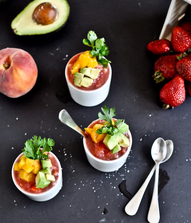 Strawberry Peach Gazpacho I howsweeteats.com Strawberry Peach Gazpacho I howsweeteats.com