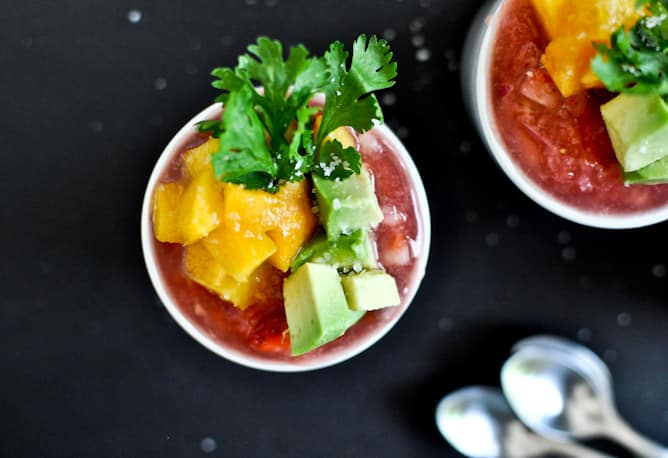 Strawberry Peach Gazpacho I howsweeteats.com Strawberry Peach Gazpacho I howsweeteats.com