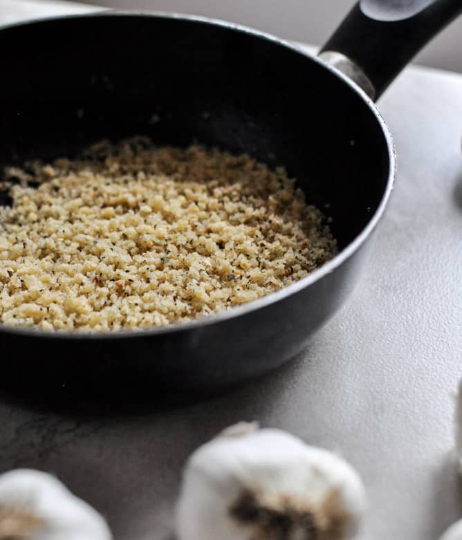 Pan-Crisped Salmon with Light Dijon Cream and Garlic Butter Breadcrumbs I howsweeteats.com Pan-Crisped Salmon with Light Dijon Cream and Garlic Butter Breadcrumbs I howsweeteats.com