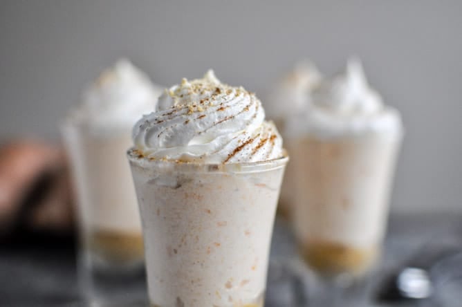 No-Bake Sweet Potato Cheesecakes I howsweeteats.com No-Bake Sweet Potato Cheesecakes I howsweeteats.com