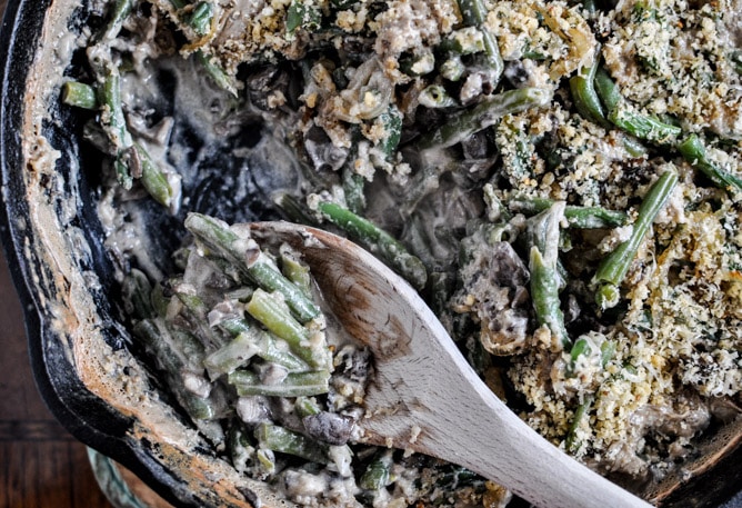 Lightened Up Fresh Green Bean Casserole I howsweeteats.com Lightened Up Fresh Green Bean Casserole I howsweeteats.com