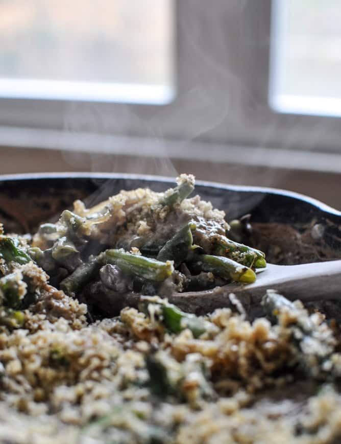 Lightened Up Fresh Green Bean Casserole I howsweeteats.com Lightened Up Fresh Green Bean Casserole I howsweeteats.com