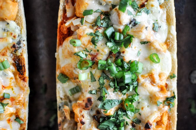 30-Minute Buffalo Chicken French Breads I howsweeteats.com 30-Minute Buffalo Chicken French Breads I howsweeteats.com