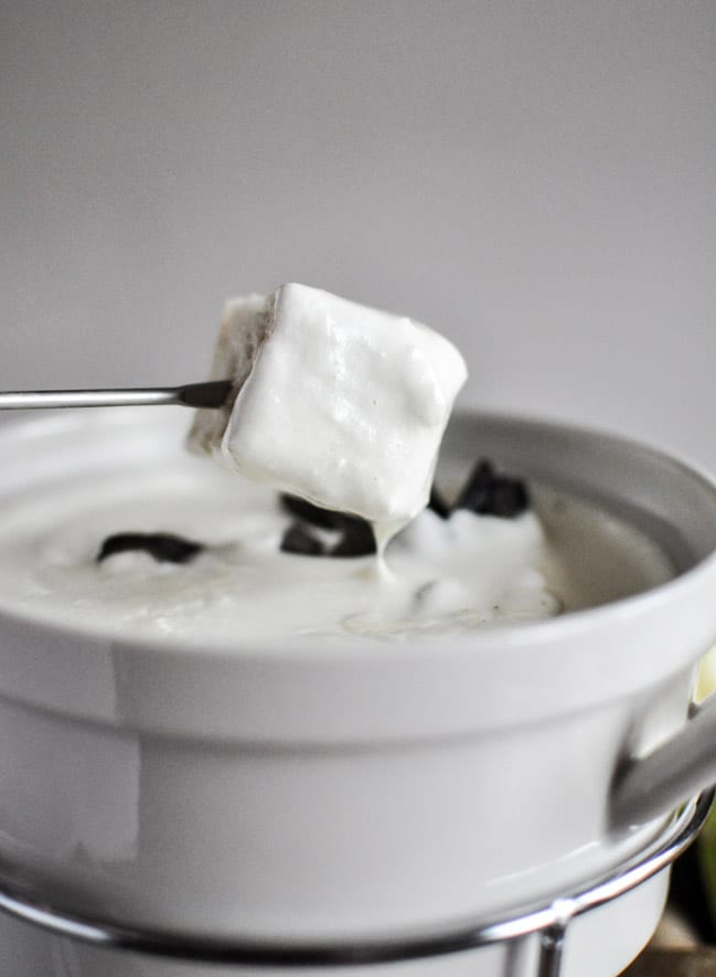 Goat Cheese Fondue with Fried Sage I howsweeteats.com Goat Cheese Fondue with Fried Sage I howsweeteats.com