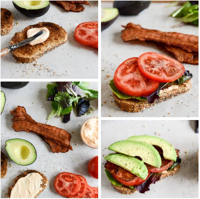 Avocado BLT's with Spicy Mayo and Fried Eggs I howsweeteats.com Avocado BLT's with Spicy Mayo and Fried Eggs I howsweeteats.com