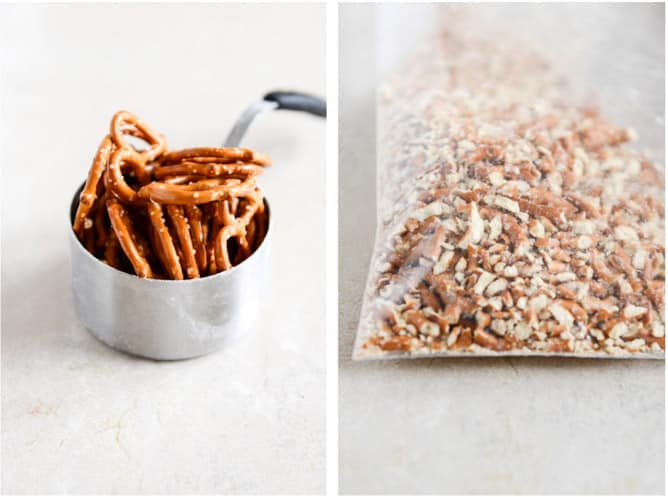 Peanut Butter Pretzel Chocolate Chip Cookie Bites I howsweeteats.com Peanut Butter Pretzel Chocolate Chip Cookie Bites I howsweeteats.com