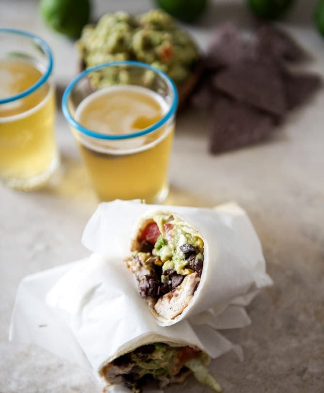 Tequila Lime Chicken and Black Bean Burritos I howsweeteats.com Tequila Lime Chicken and Black Bean Burritos I howsweeteats.com