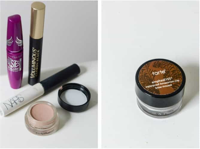 Maybelline The Falsies Mascara, Loreal Voluminous Mascara, Nars Smudge Proof Shadow Base, MAC Paint Pot in Painterly, Tarte Brown Mousse I howsweeteats.com Maybelline The Falsies Mascara, Loreal Voluminous Mascara, Nars Smudge Proof Shadow Base, MAC Paint Pot in Painterly, Tarte Brown Mousse I howsweeteats.com