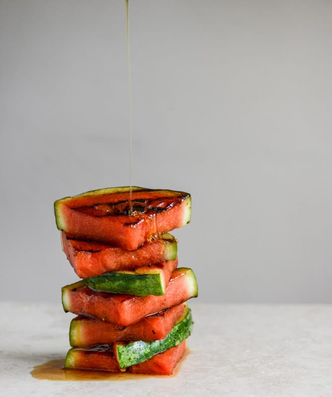 Honey Grilled Watermelon Caprese Salads I howsweeteats.com Honey Grilled Watermelon Caprese Salads I howsweeteats.com