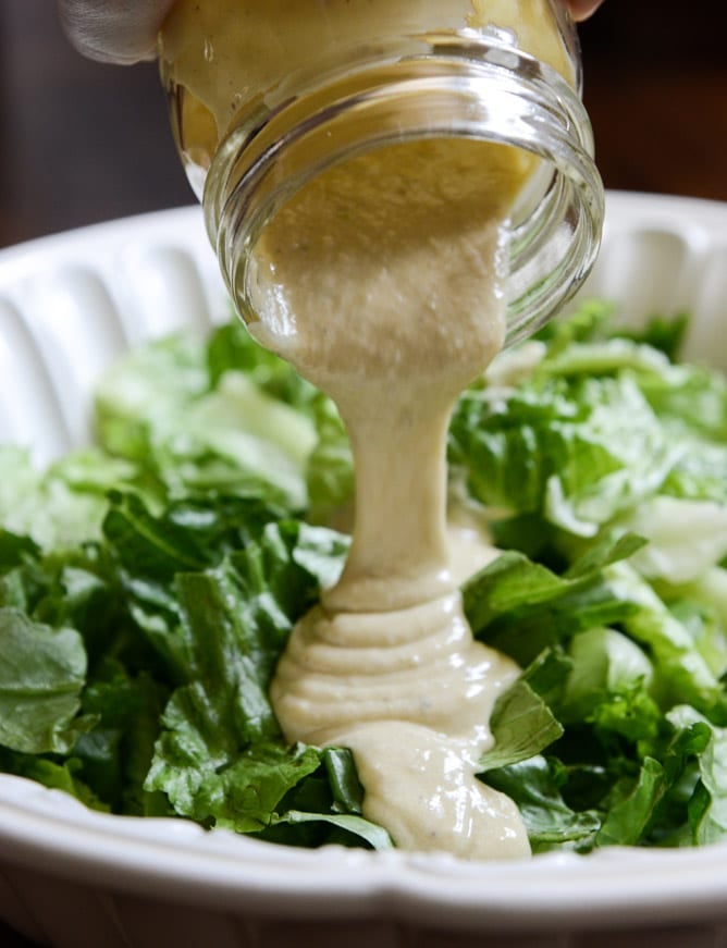 Roasted Corn Caesar Salads with Parmesan Greek Yogurt Caesar Dressing I howsweeteats.com Roasted Corn Caesar Salads with Parmesan Greek Yogurt Caesar Dressing I howsweeteats.com