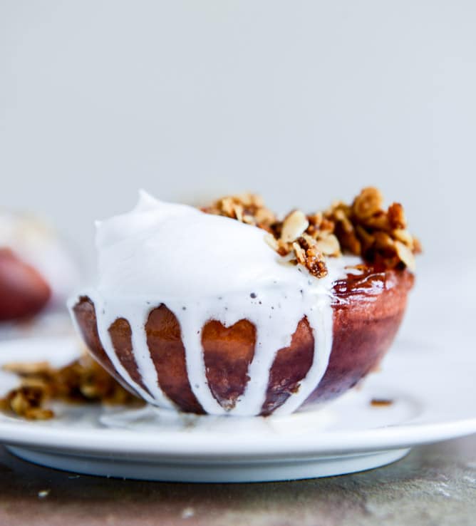 Caramelized Peaches + Cream with a Toasted Crumble I howsweeteats.com Caramelized Peaches + Cream with a Toasted Crumble I howsweeteats.com