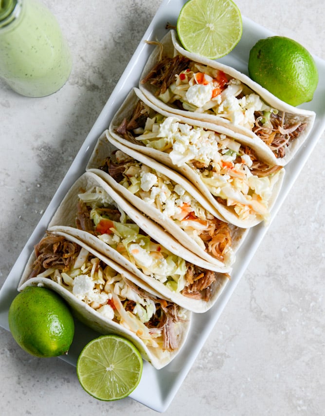 Pulled Pork Tacos with Sweet Chili Slaw I howsweeteats.com Pulled Pork Tacos with Sweet Chili Slaw I howsweeteats.com