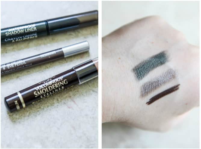 Smashbox Shadow Liner in Ivy, Urban Decay 24/7 Liner in Mushroom, Loreal Voluminous Smoldering in Brown I howsweeteats.com Smashbox Shadow Liner in Ivy, Urban Decay 24/7 Liner in Mushroom, Loreal Voluminous Smoldering in Brown I howsweeteats.com