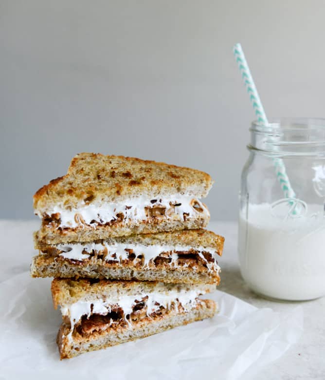 Toasted Bacon Fluffernutters I howsweeteats.com Toasted Bacon Fluffernutters I howsweeteats.com