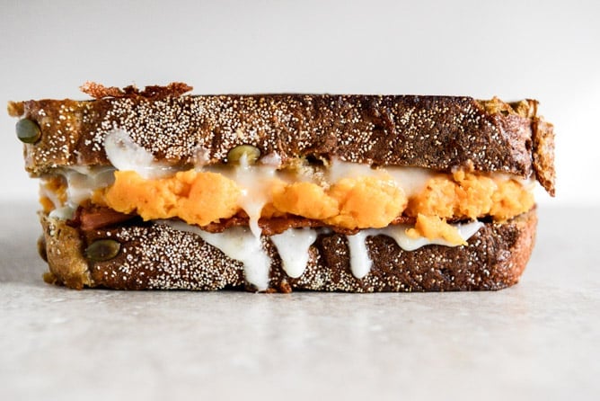 Leftover Sweet Potato Casserole, Brie and Bacon Grilled Cheese I howsweeteats.com Leftover Sweet Potato Casserole, Brie and Bacon Grilled Cheese I howsweeteats.com