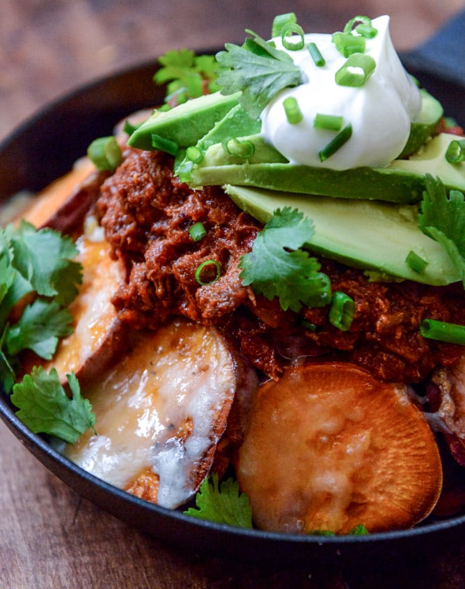 sweet potato chili cheese fries I howsweeteats.com sweet potato chili cheese fries I howsweeteats.com