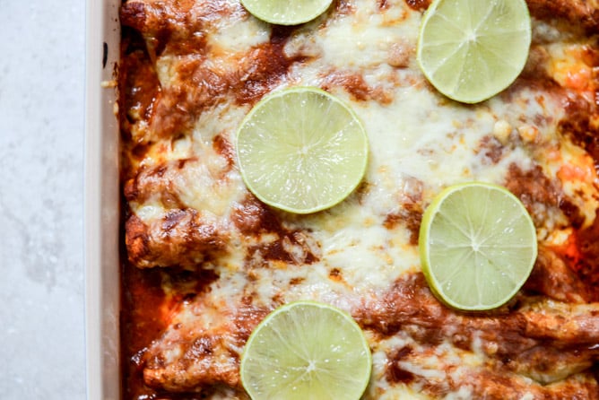 Spicy Beer Braised Lime Chicken Enchiladas I howsweeteats.com Spicy Beer Braised Lime Chicken Enchiladas I howsweeteats.com