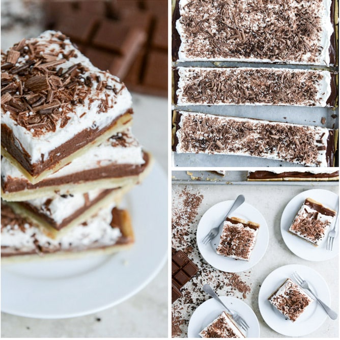 Chocolate Cream Slab Pie I howsweeteats.com Chocolate Cream Slab Pie I howsweeteats.com