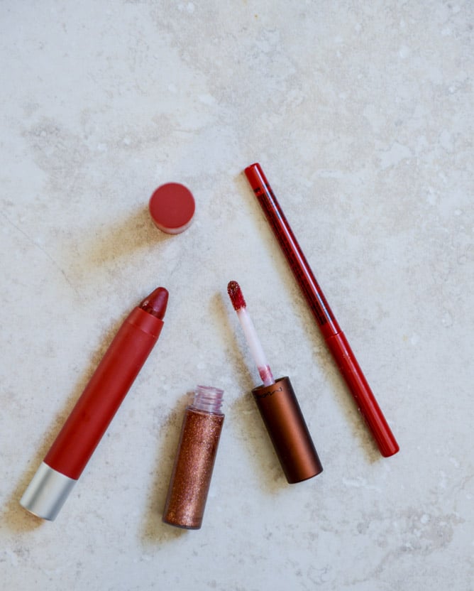 NYX red lip liner, revlon standout matte balm, MAC underdressed lipglass I howsweeteats.com NYX red lip liner, revlon standout matte balm, MAC underdressed lipglass I howsweeteats.com