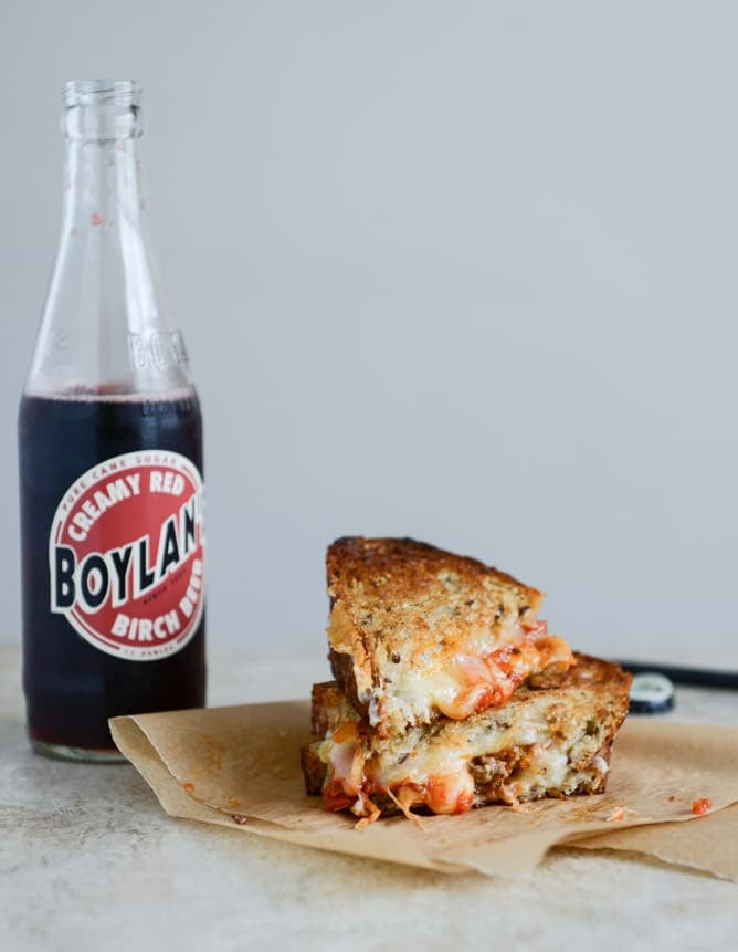 spicy mini meatball grilled cheese I howsweeteats.com spicy mini meatball grilled cheese I howsweeteats.com