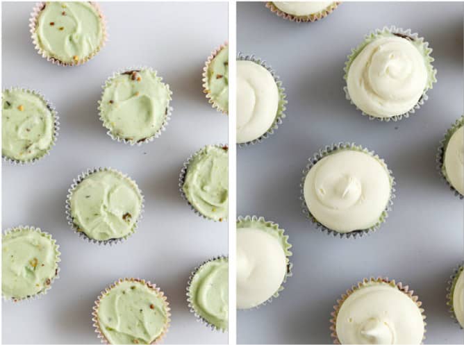 pistachio ice cream hot fudge cupcakes I howsweeteats.com