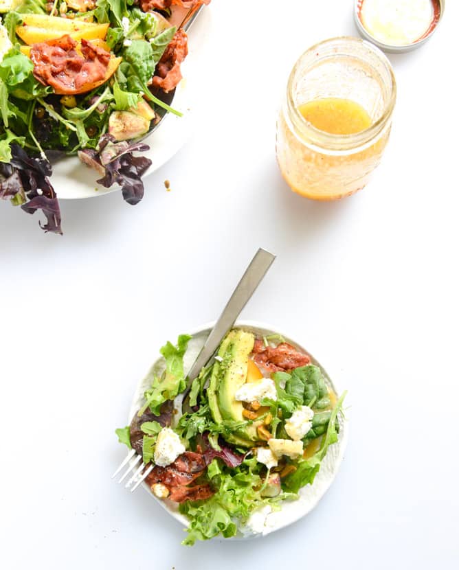 nectarine and fig summer salad with crispy pancetta I howsweeteats.com