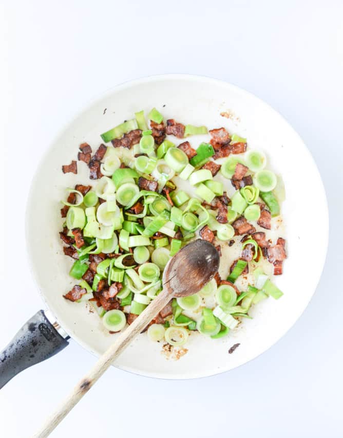 creamy butternut, bacon and leek pappardelle I howsweeteats.com