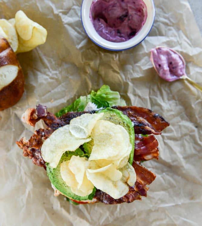 roasted turkey potato chip BLAT with an egg I howsweeteats.com