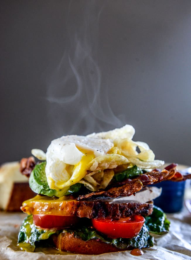 roasted turkey potato chip BLAT with an egg I howsweeteats.com