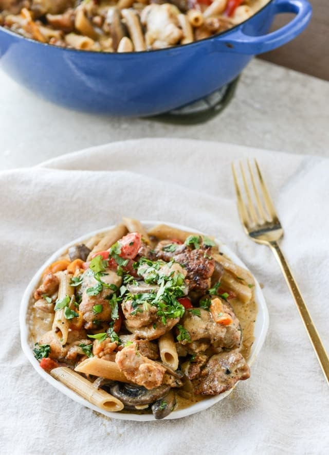 creamy cajun chicken pasta I howsweeteats.com