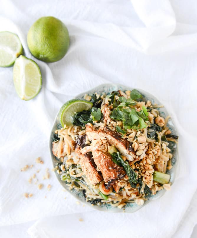 thai chicken street noodles I howsweeteats.com