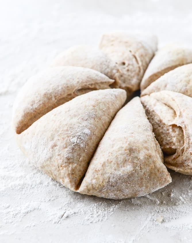 how to make whole wheat pita I howsweeteats.com