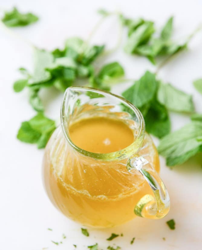 strawberry mango mint julep fruit salad with whipped marshmallow I howsweeteats.com